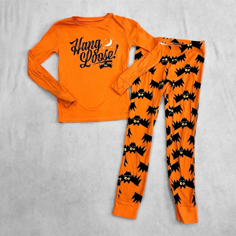 Old Navy Boys 2 Piece Pajamas PJ Outfit Set Summerween Size 10/Large Bats Shirt